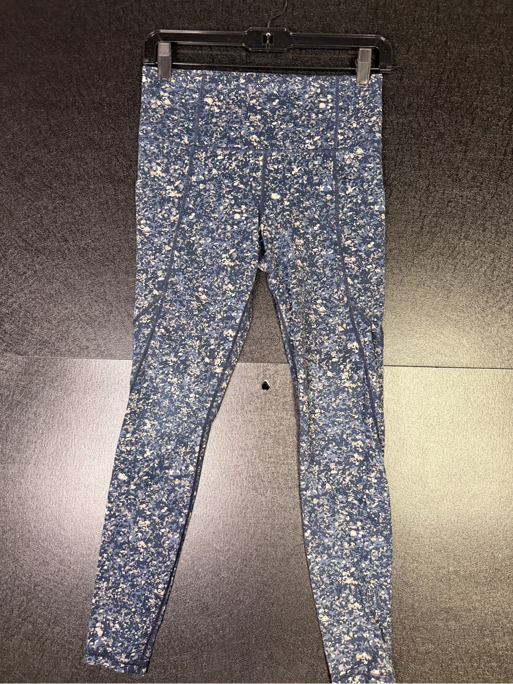 Athleta Blue Splatter Print High-Rise Leggings Sz S with Pockets